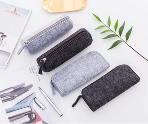 Черный, Серый Простой пенал, тканевый чехол для карандашей, школьные принадлежности, офисные принадлежности, канцелярские принадлежности на молнии
