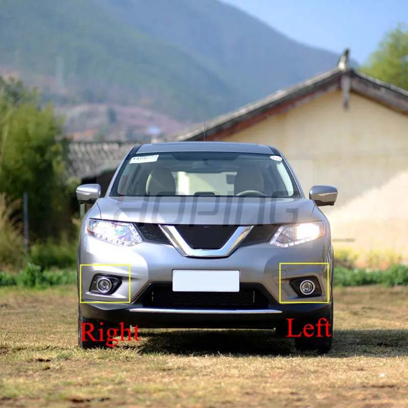

Hoping Front Bumper Fog Light Cover For Nissan X-trail 2014 2015 2016 Replacement Fog Lamp Shell Cover With/Without hole