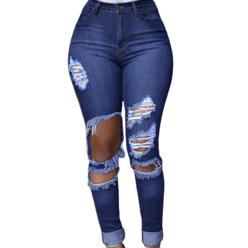

Casual Mid Jeans Pencil Style Summer Women Long 2022 Pants Boyfriend Fashion Skinny Ripped Cotton Cool fall Waist Jeans Denim
