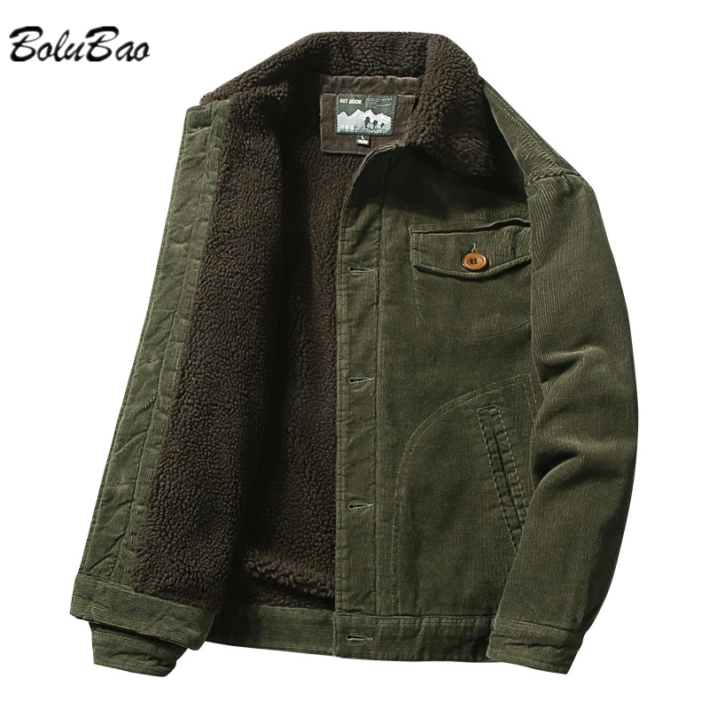 

Мужская винтажная Вельветовая куртка BOLUBAO, однотонная Толстая куртка в стиле хип-хоп, уличная модная куртка в стиле ретро для инструментов, ...