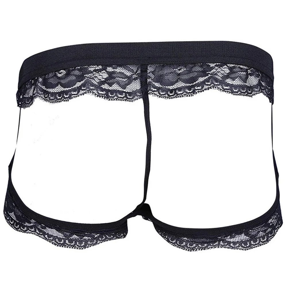 

Sissy T-back Thongs hollow out lace Briefs sexy bandage Underpants men Underwear Backless Bikini gays Boxer shorts sheer knicker