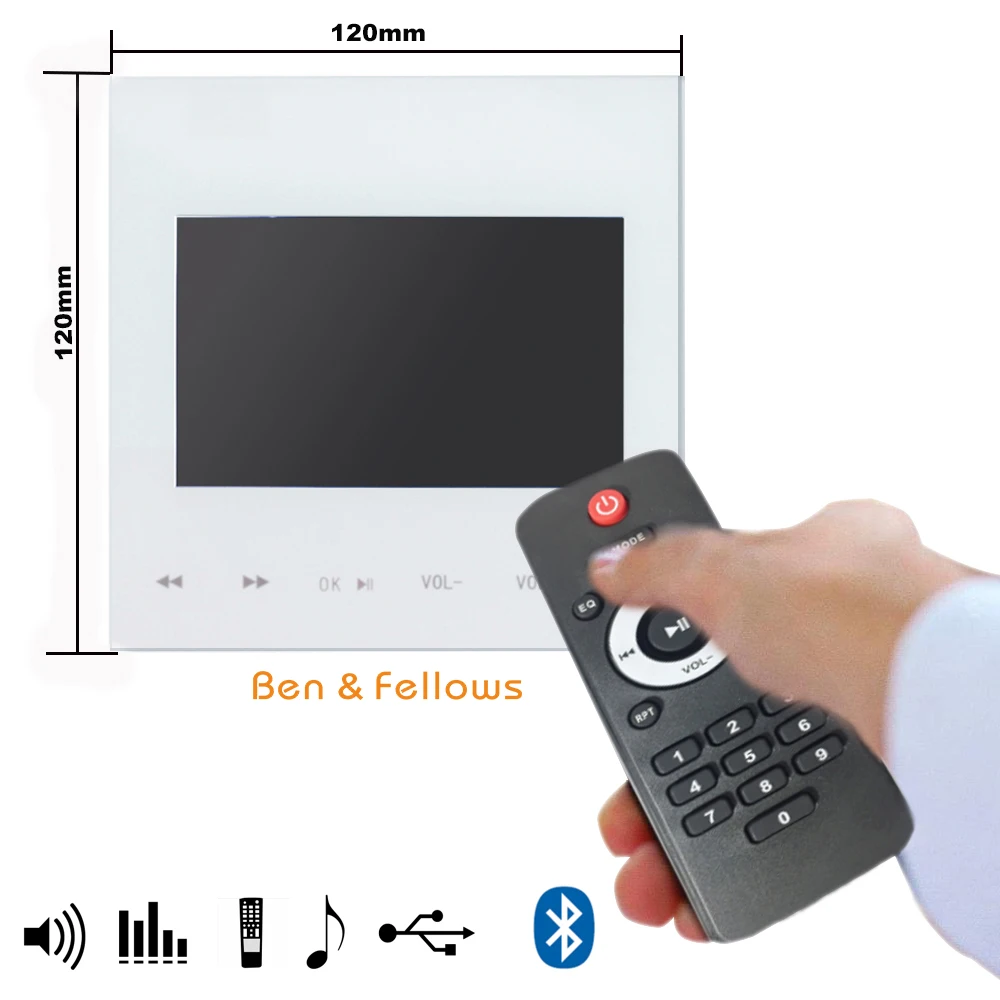 115102 15 Вт 4 канала мини настенный усилитель мощности с USB/SD/AUX/Bluetooth/FM для дома, детской комнаты и т. Д