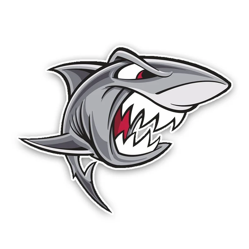 

Angry Great White Shark Cartoon Graffiti Car Stickers Styling for Bumper Cover Scratches Decal Decoration Accessories KK14*11cm