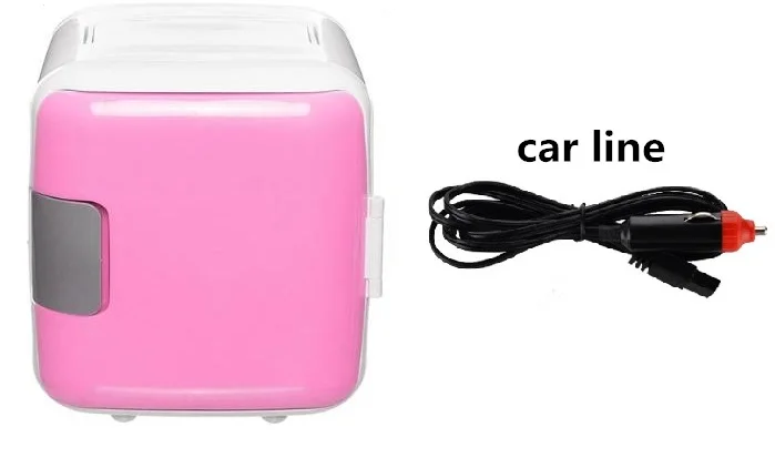 Car use Pink New 4L heating Low Noise Dual-Use Home Charging Refrigerators Freezer Cooling Heating Boxes Fridge 220V/12V - Цвет: Car use Pink