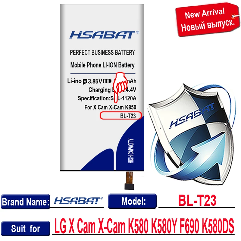 HSABAT топ бренд 100% новый аккумулятор 3700 мАч для LG X Cam BL T23 K580 K580Y F690 K580DS с номером