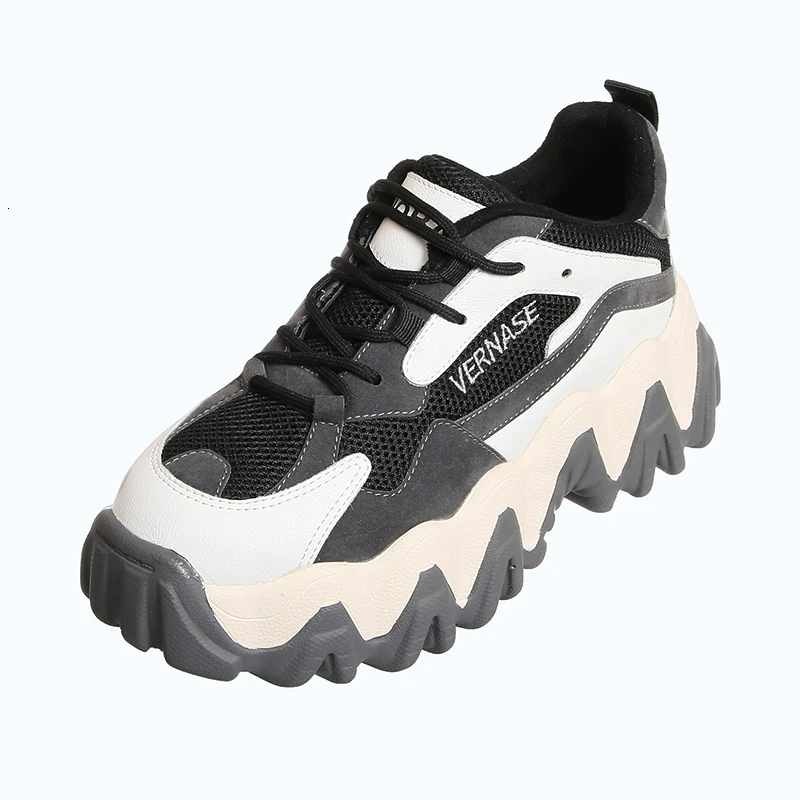 

Women Chunky Sneakers Fashion Platform Ladies Casual Shoes Mesh Lace Up INS Brand Woman Vulcanized Shoes Walking 2020 Spring