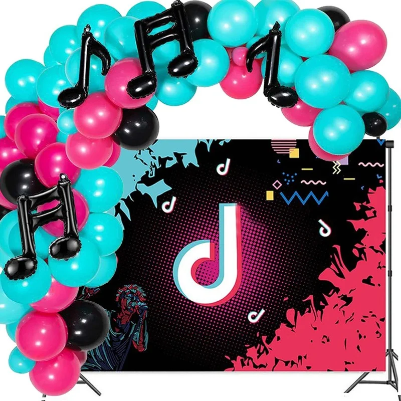 

New Music Note Theme Party Supplies Friends Balloons Friends Happy Birthday Party Decor Party Photo Memorial Background Wall