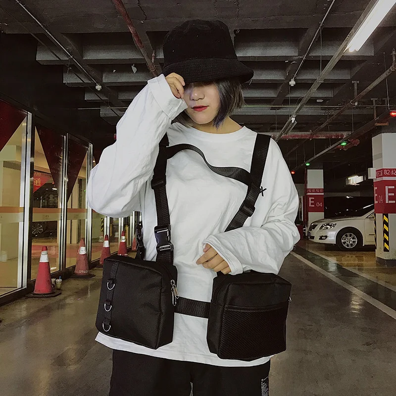 Модный хип хоп Уличная Мужская нагрудная сумка с несколькими карманами жилет