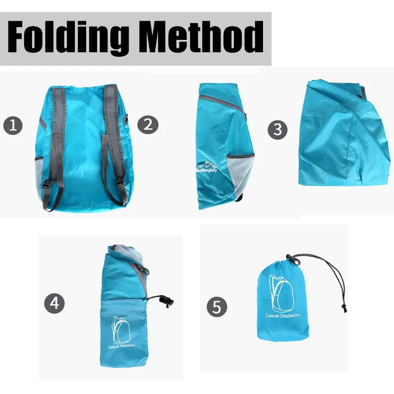 Складной дорожный рюкзак водонепроницаемый ультралегкий уличный ранец для