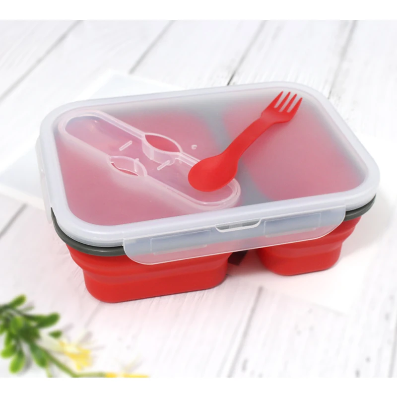 Силиконовый складной Ланч-бокс портативный контейнер для хранения пищи чаша