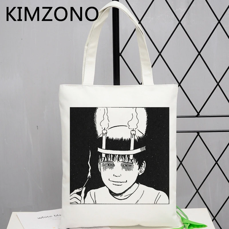 

Junji Ito shopping bag canvas tote grocery recycle bag eco jute bag bag shoping fabric sacolas