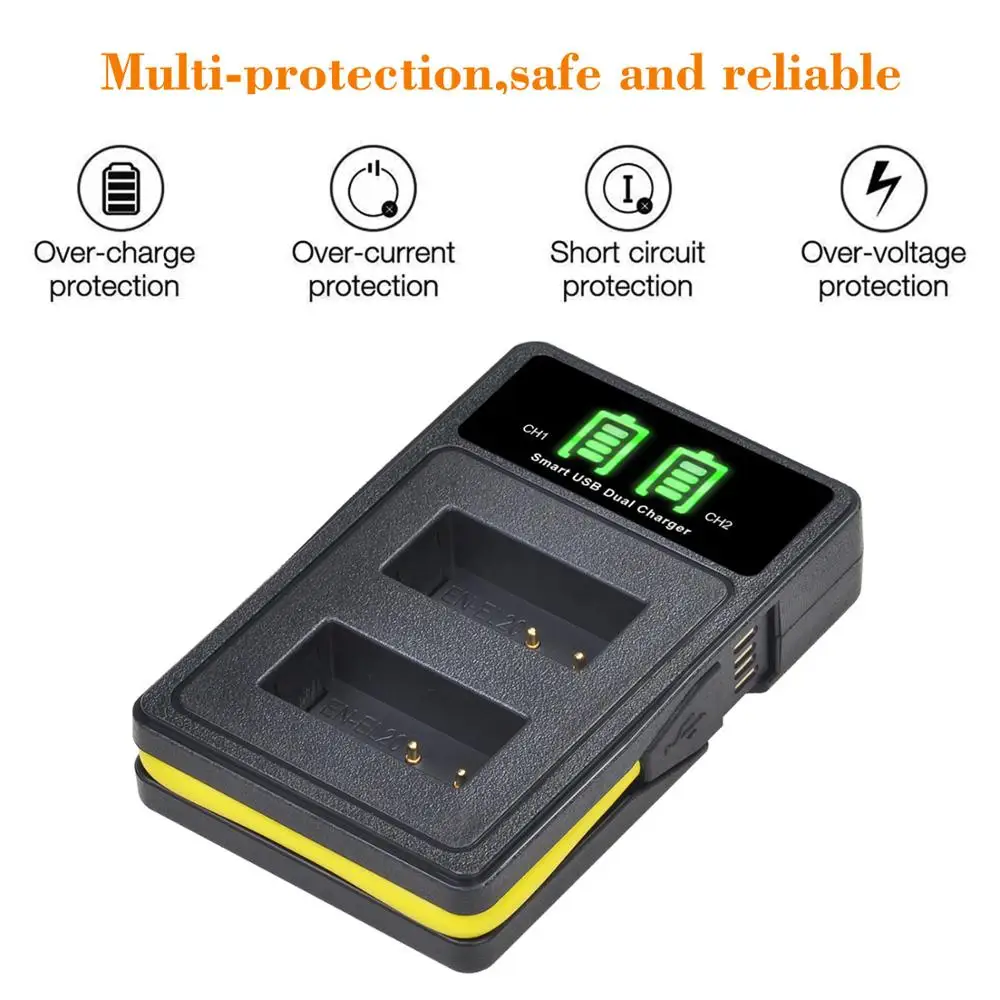 2 шт. EN EL20 RU EL20a Батарея + Тип C Зарядное устройство Наборы для Nikon Coolpix P1000 Nikon1 J1 J2 J3 1 S1