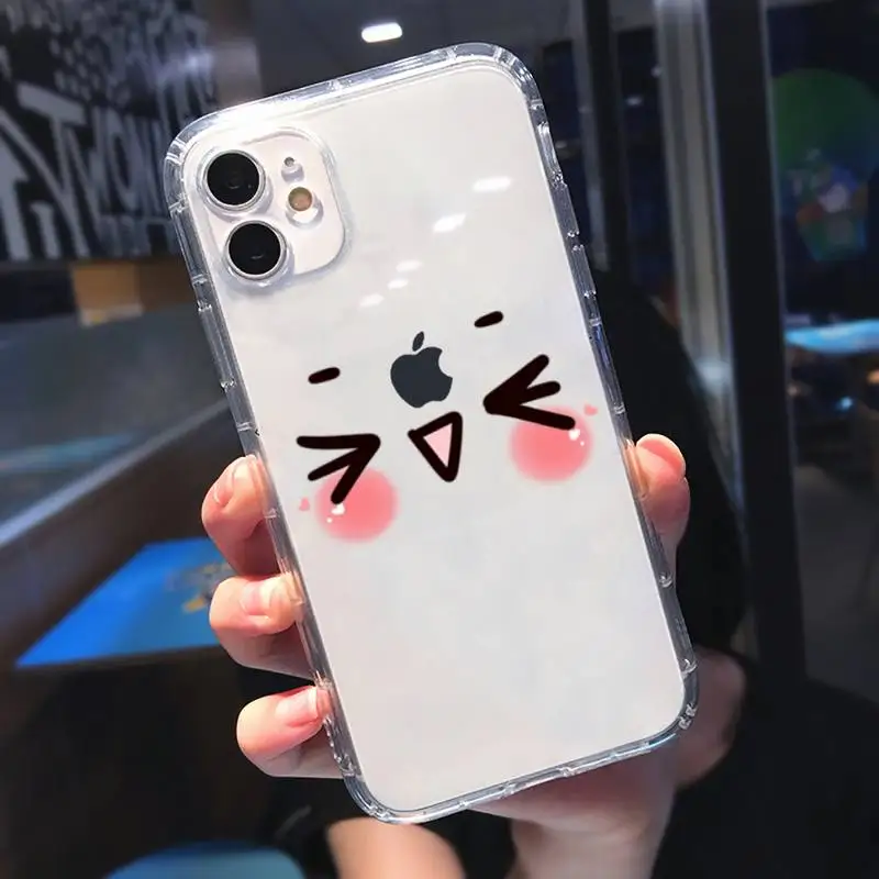 

Cute Simple Smiley Expression Phone Case Transparent for iPhone 11 12 mini pro XS MAX 8 7 6 6S Plus X 5S SE 2020 XR