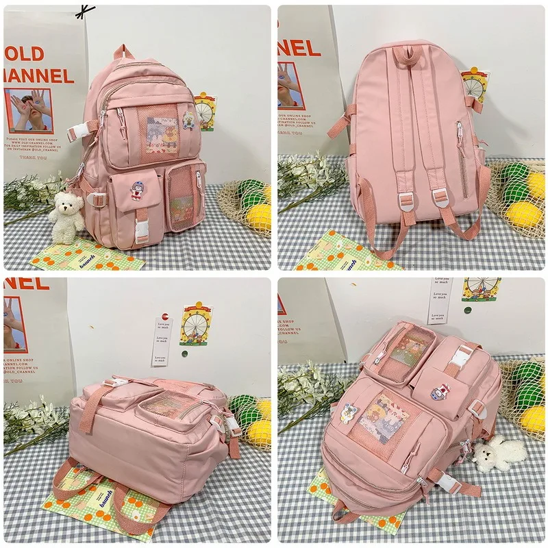 

2021 Women's Backpack Large Capacity Travel School Fashion Girl Backpack Female Multi-Pocket College School Bag Laptop Bag