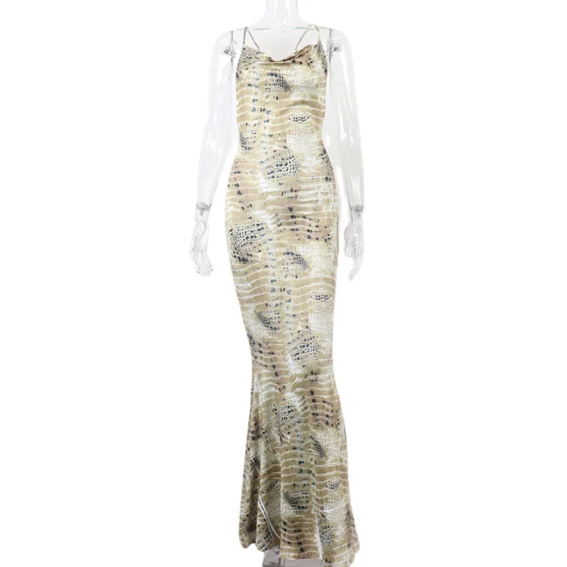 Летнее Новое сексуальное облегающее платье на бретельках с заниженной талией