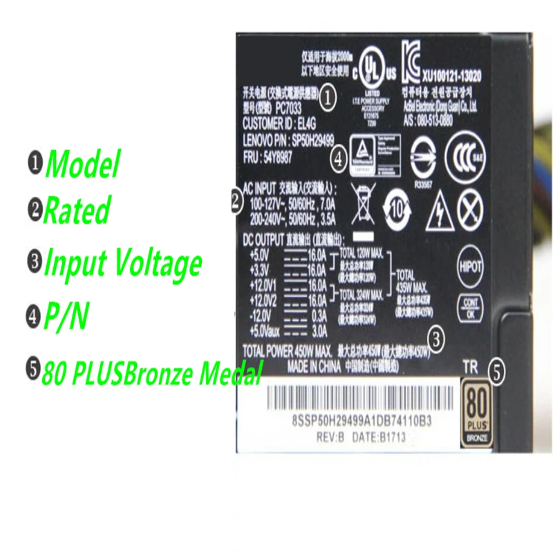 

Lenovo Dell/HP ideac Y710 Y700 Y900 24P 450 PC7033 FSP350-60AGBAK