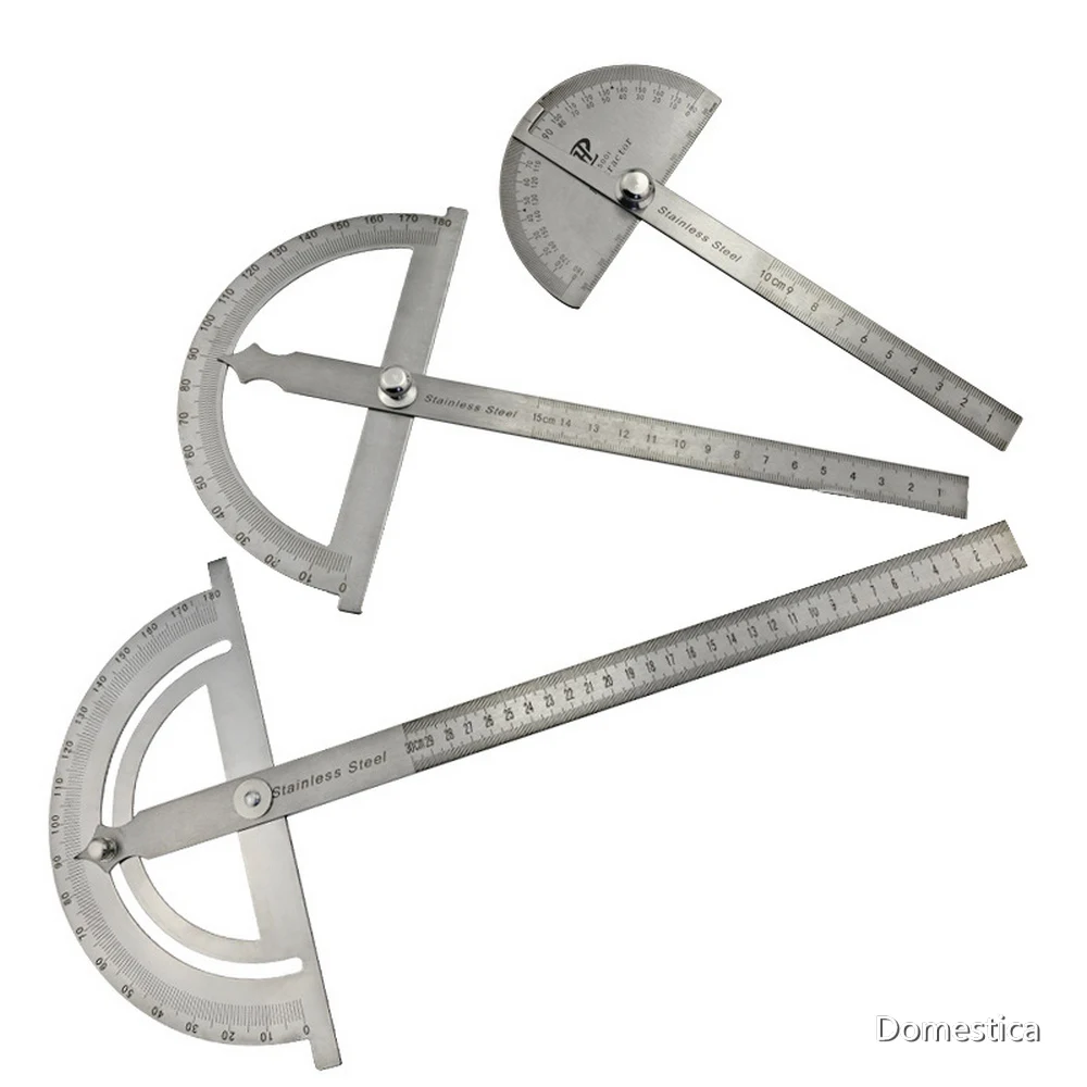 

100/150/MM 180 Degree Adjustable Protractor Multifunction Stainless Steel Round Head Angle Ruler Mathematics Measuring Tool