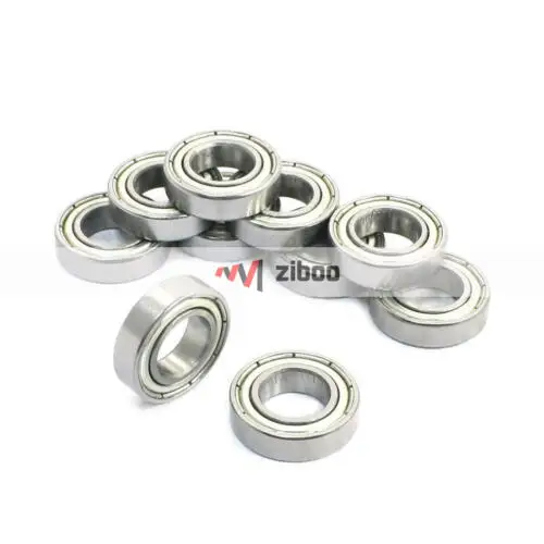 10x 6800Z 10 x19 x5mm Single Row Shielded Deep Groove Ball Bearings Silver Tone