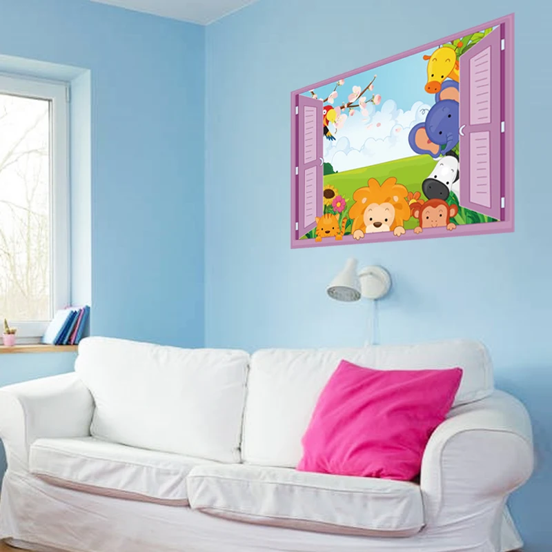 

Cartoon Animal Home Decoration Accessories For Living Room Kids Room Removable Decor Wall Decals