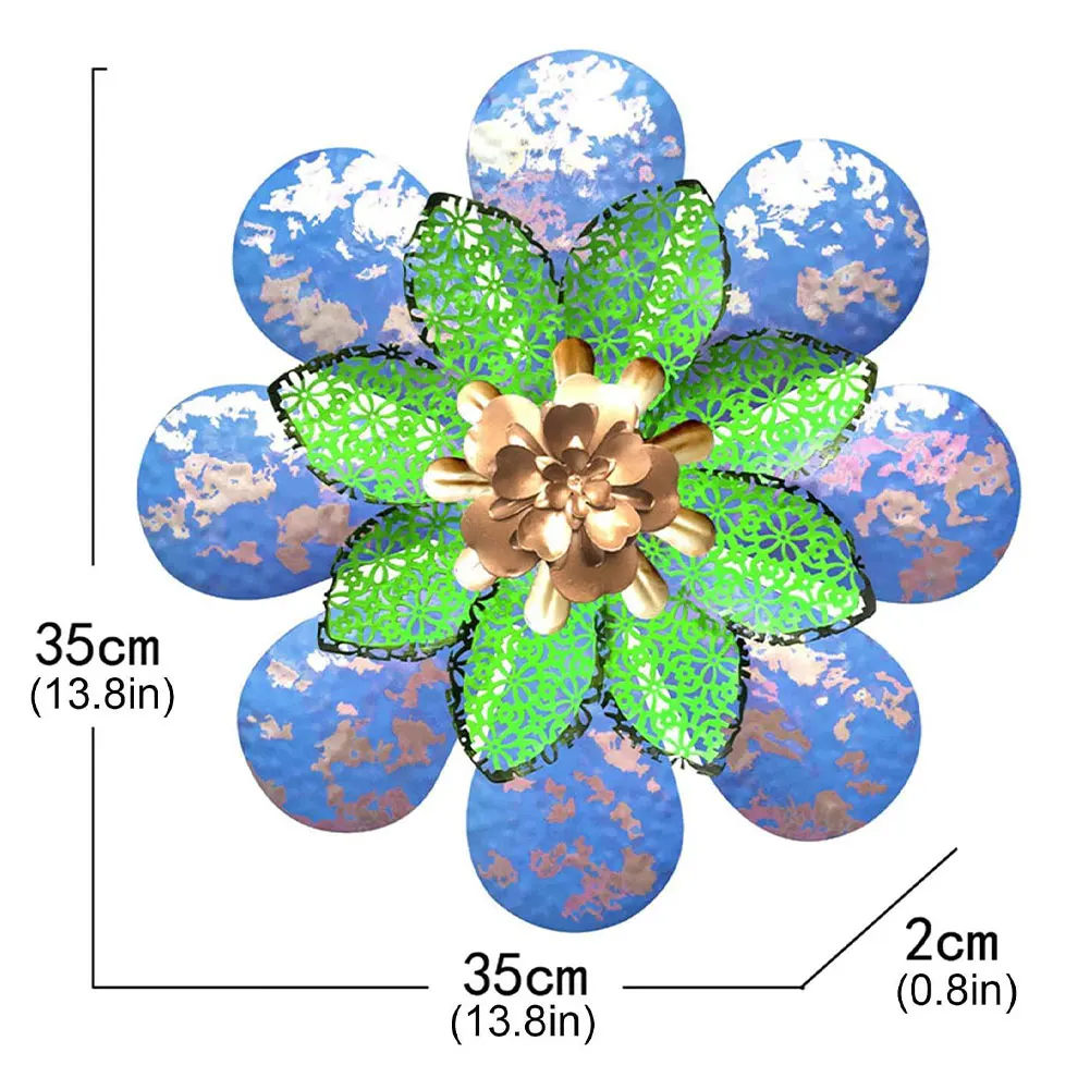 

1PC Wall Metal Flower Craft Hanging Sculpture Art Ornament Living Room Decoration Purple For Home Decrotion Three Style