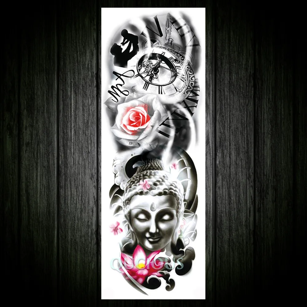 Полные руки и ноги временные татуировки Стикеры для Для женщин мужчин