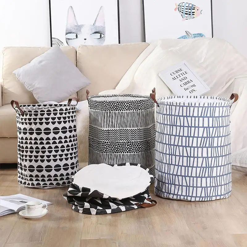 

PE Coating Sundries Receiving Barrel Storage Bag Storage Bucket Space Savers Office Household Dedroom Dirty Clothes