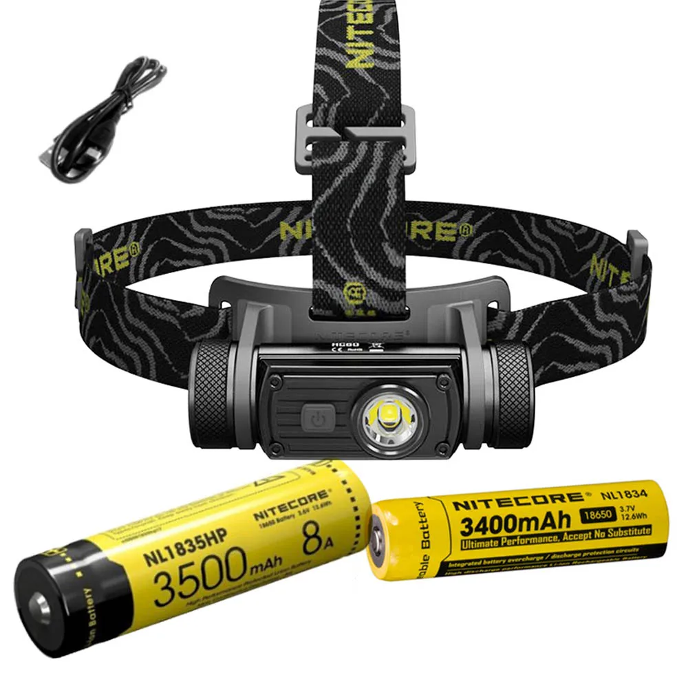 Налобный фонарь Nitecore HC60 CREE XM L2 U2 1000 люмен водонепроницаемый для кемпинга с