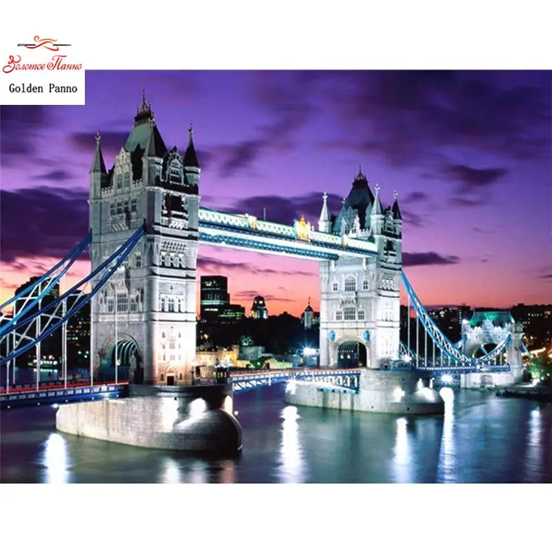 Pintura De Diamantes London Bridge Completo Diamante Quadrado Diamante Bordado Arte Kit Paisagem Decorao De Casa