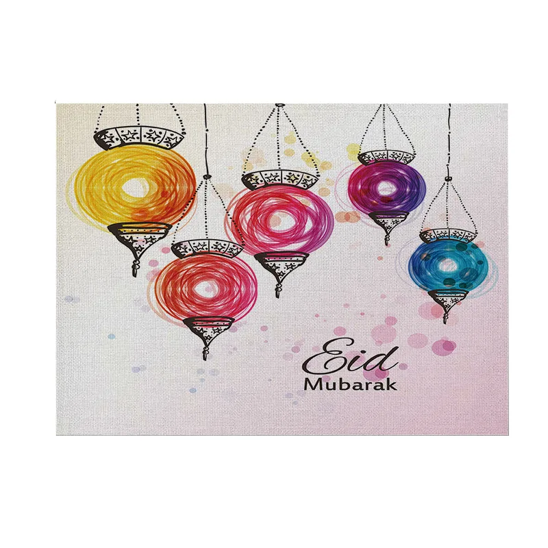 ИД Мубарак Рамадан Полотна салфетки лунный свет принт кафе творческие подставки