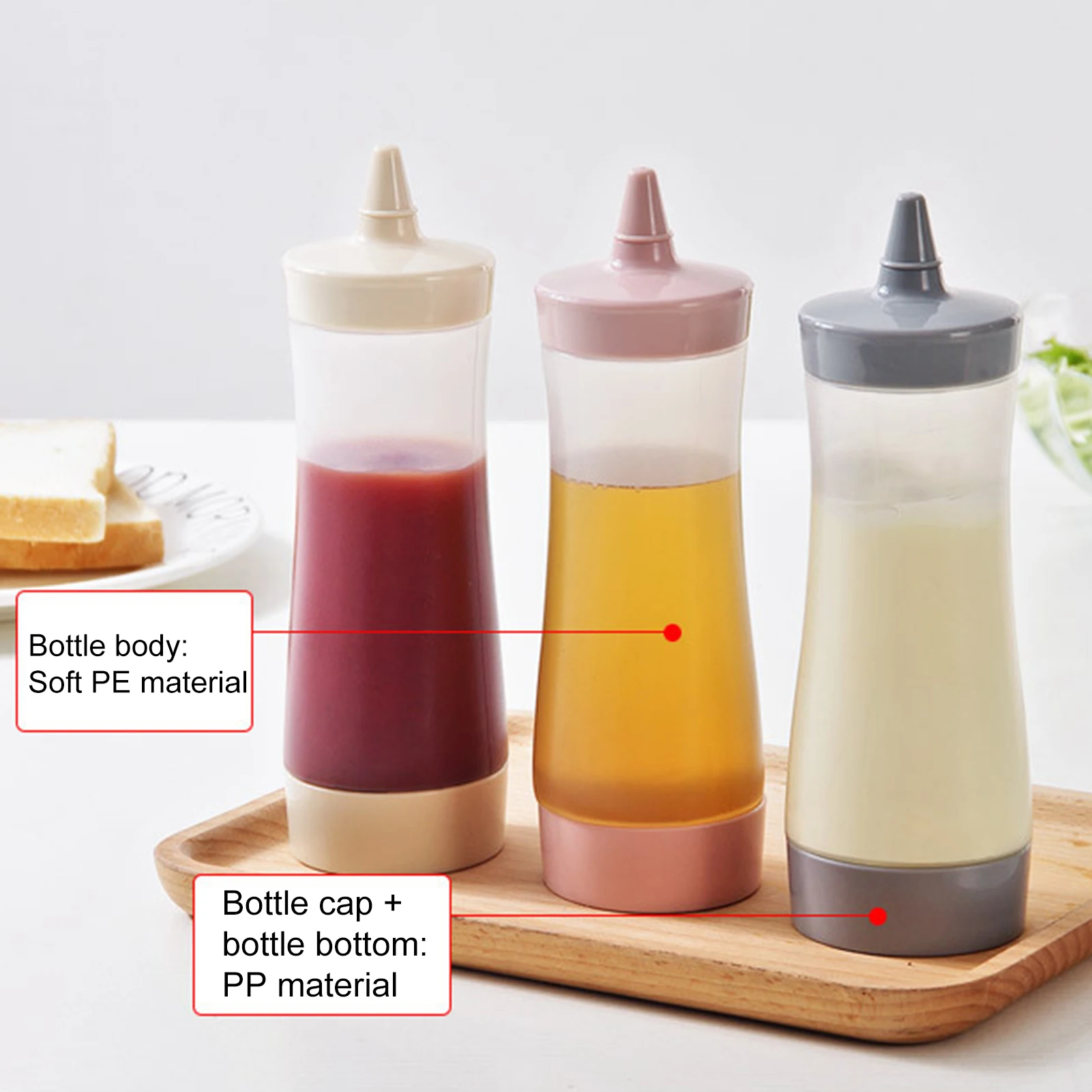 

Sauce Dispenser bottle Condiment Squeeze Bottles squeeze Kitchen salad Ketchup vinegar dressing bottle extrusion bottle