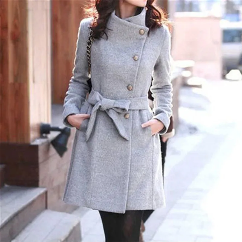 Новинка 2018 Модная приталенная уличная одежда повседневное пальто с поясом