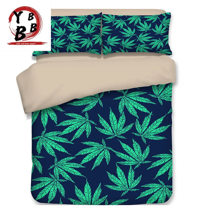 

2019 Flamingo Bedding sets 3D duvet cover set leaves quilt covers pillowcase King Queen full twin 3pcs simple flower bedclothes