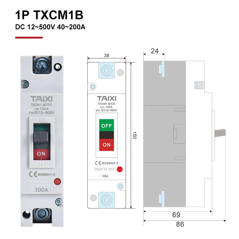 TXCM1B Литой чехол автоматический выключатель батарея 12 В 24 в 48 автомобильная