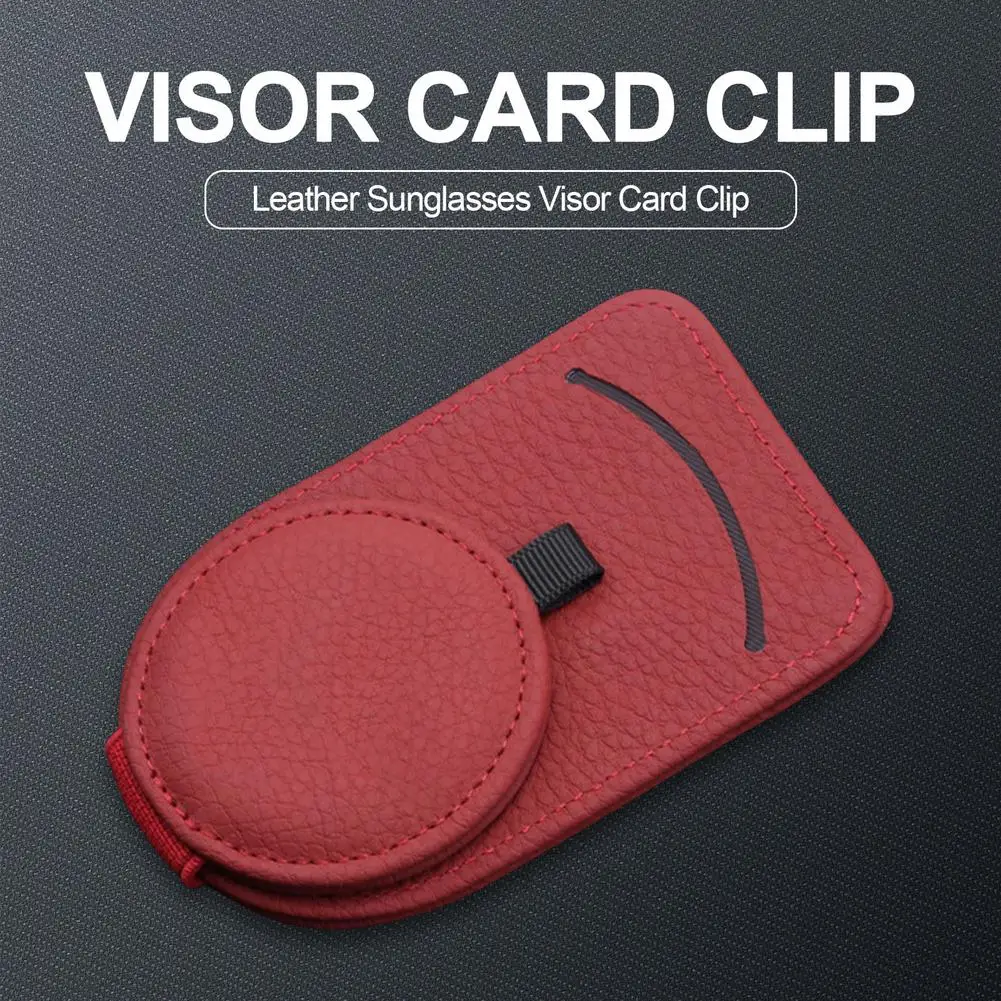 

Multi-Function Leather Car Sunglasses Holder Universal Visor Storage Clip Sturdy Fastener For Glasses Storage Car Sunglass Frame