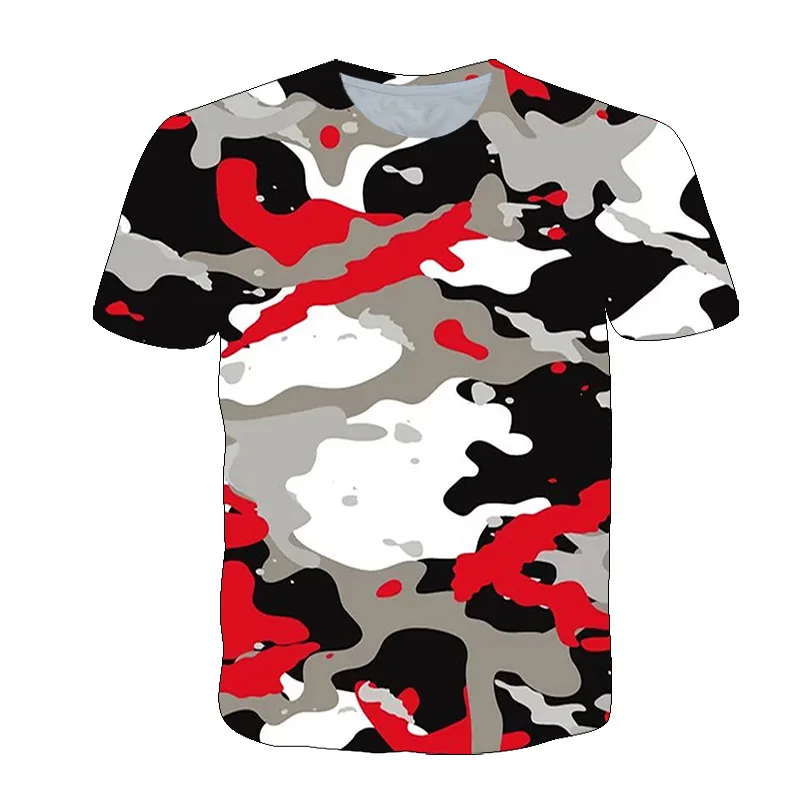 

2021 New 3D Camouflage Clothing Style t-shirt Boys Summer Casual Top Fashion Breathable Printed T-shirt Clothes For Teens 4-14T