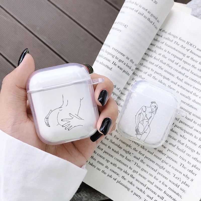 

Женский чехол для наушников Airpods 2 1, мягкий прозрачный чехол для наушников