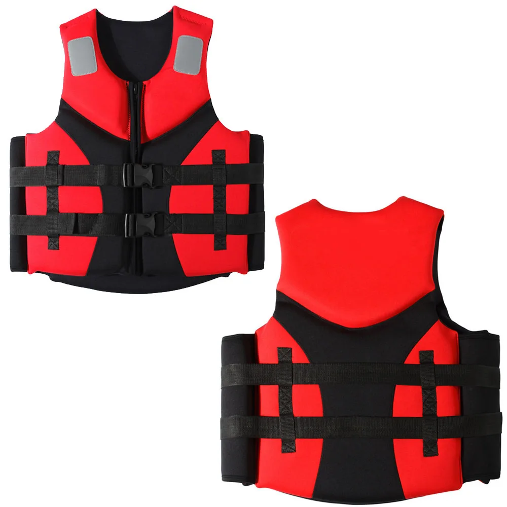 Женские и мужские неопреновый спасательный жилет Размеры S-3XL черный красный