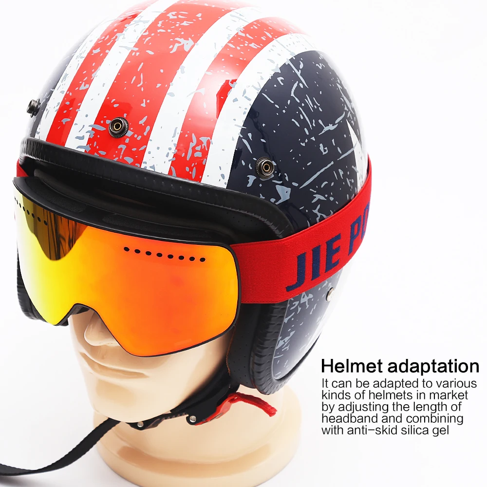 JIE POPPLY Magnetic Ski Glasses Double Lens ski goggles double layers UV400 anti-fog protective glasses mask skiing For men | Спорт и