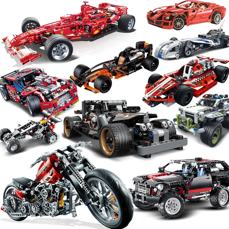 

City technical Motorcycle moto motor car racing Motorbike truck F1 sets Building Blocks models bricks kid toys birthday Gifts