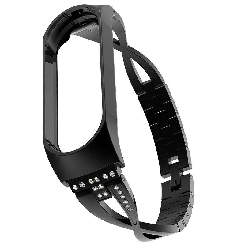 Алмазный браслет для Xiao mi Band 4 или 3 сменный ремешок для Xio mi Xaio mi Xia mi xaomi mi Xaiomy металлический браслет для женщин