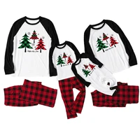 trees christmas pajamas family matching outfits mother kids family clothing set baby winter 2021 christmas clothes