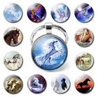 Брелок с изображением белой лошади и животного, ювелирный брелок, рождественский подарок