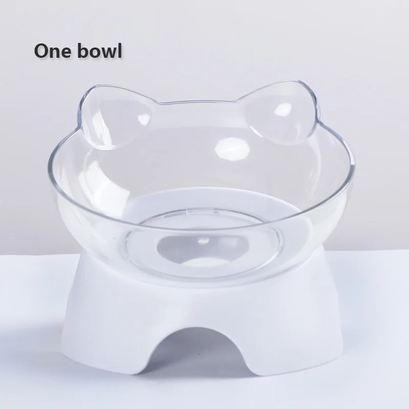 2 в 1 кошачьи уши форме косой кошачьей миски для домашних животных двойные питья