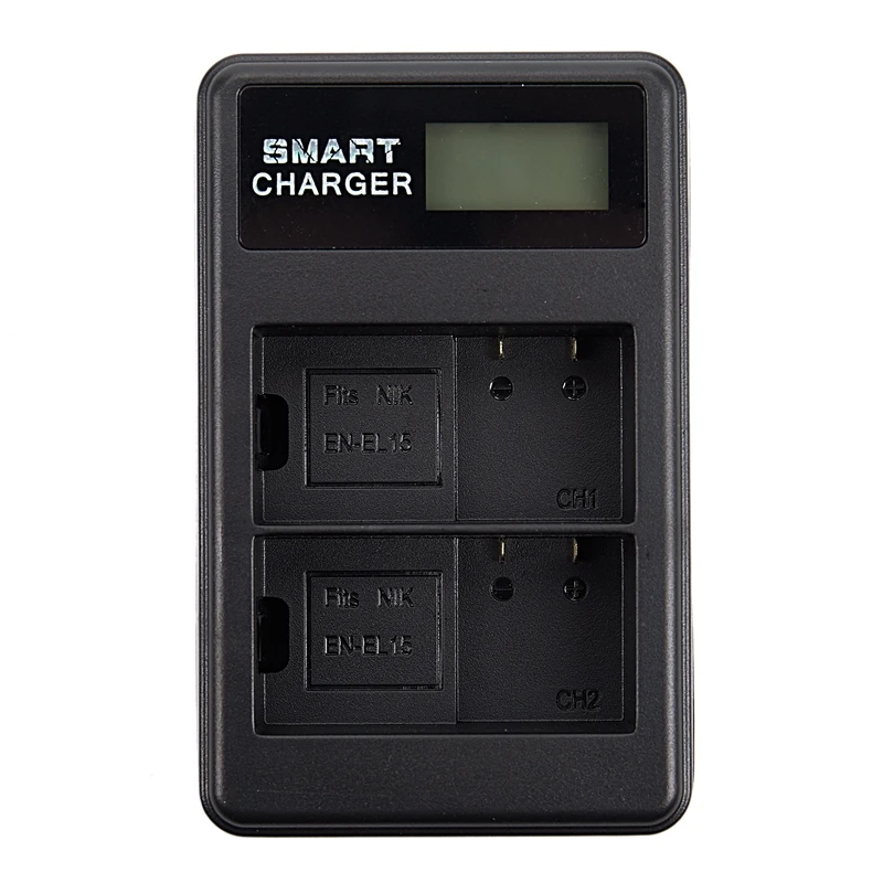 Usb Lcd зарядное устройство En-El15 для Nikon D850/D810/D800E/D800/D750/D610/D7200/D7100/D7000/V1 | Электроника