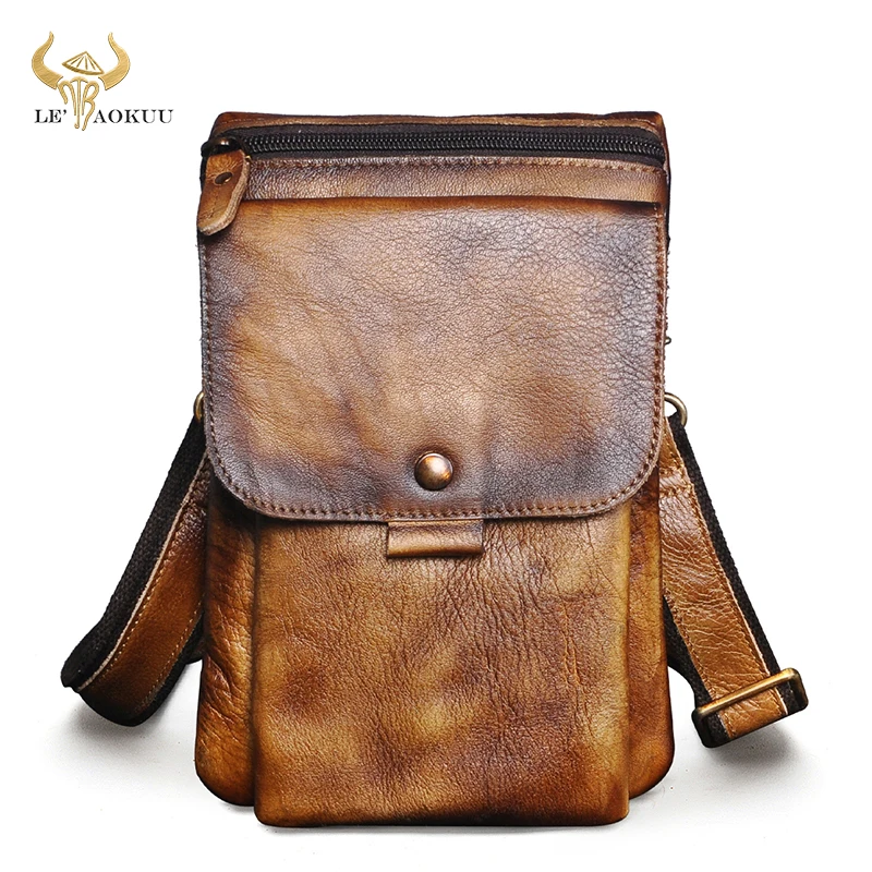 

Hot Sale Fashion Real Natural Leather Male Cross-body Satchel Messenger Bag For Men's Hip Bum Pouch Fanny Waist Belt Pack 8302