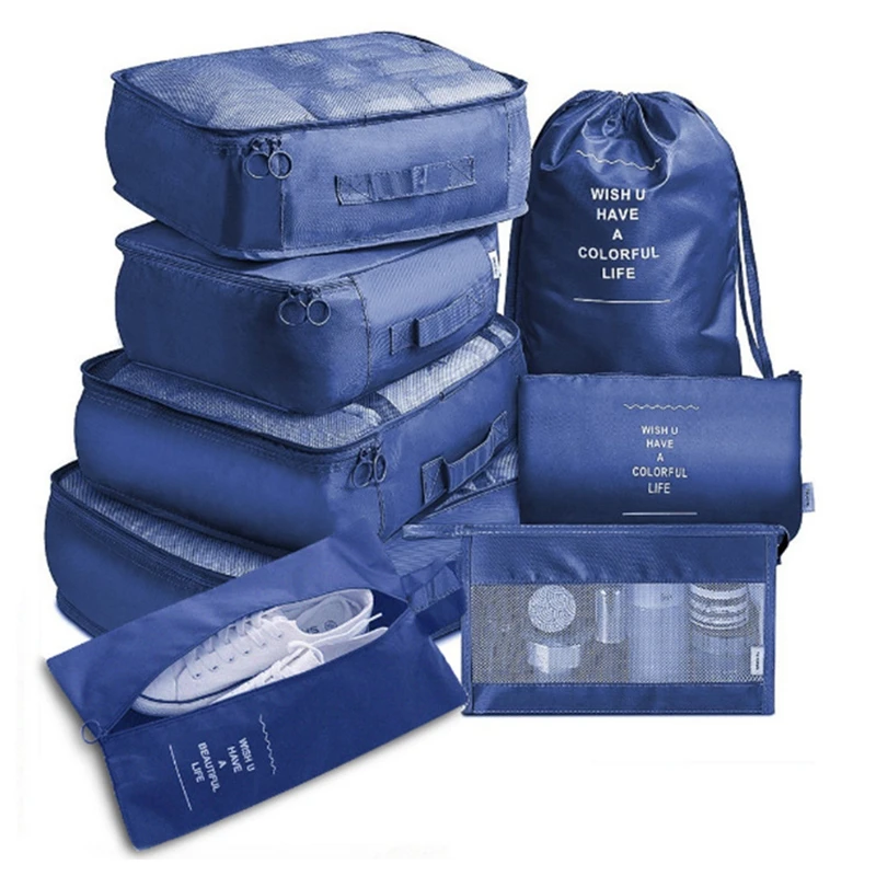 

8 pieces Set Travel Organizer Storage Bags Suitcase Packing Set Storage Cases Portable Luggage Organizer Clothes Shoe Tidy Pouch