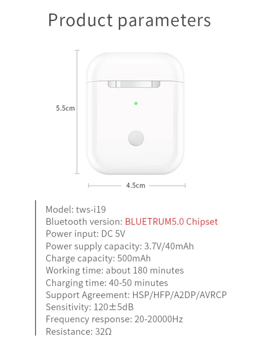 I19 TWS Pop up Мини Беспроводная гарнитура наушники i20 tws Bluetooth 5,0 наушники PK i12 i60 i80 i200 i9s для iphone телефонов