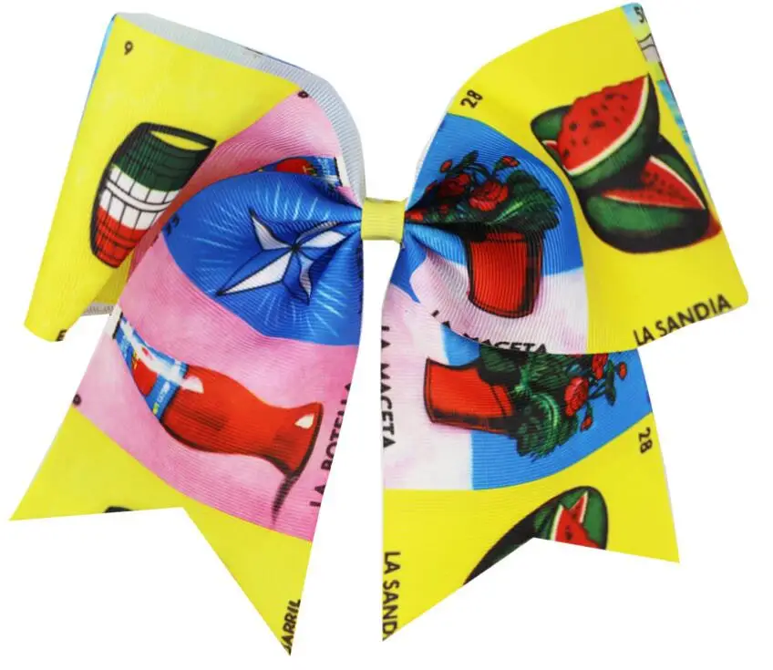 Лидер продаж банты для девочек 7 дюймов с цветочным принтом и растениями