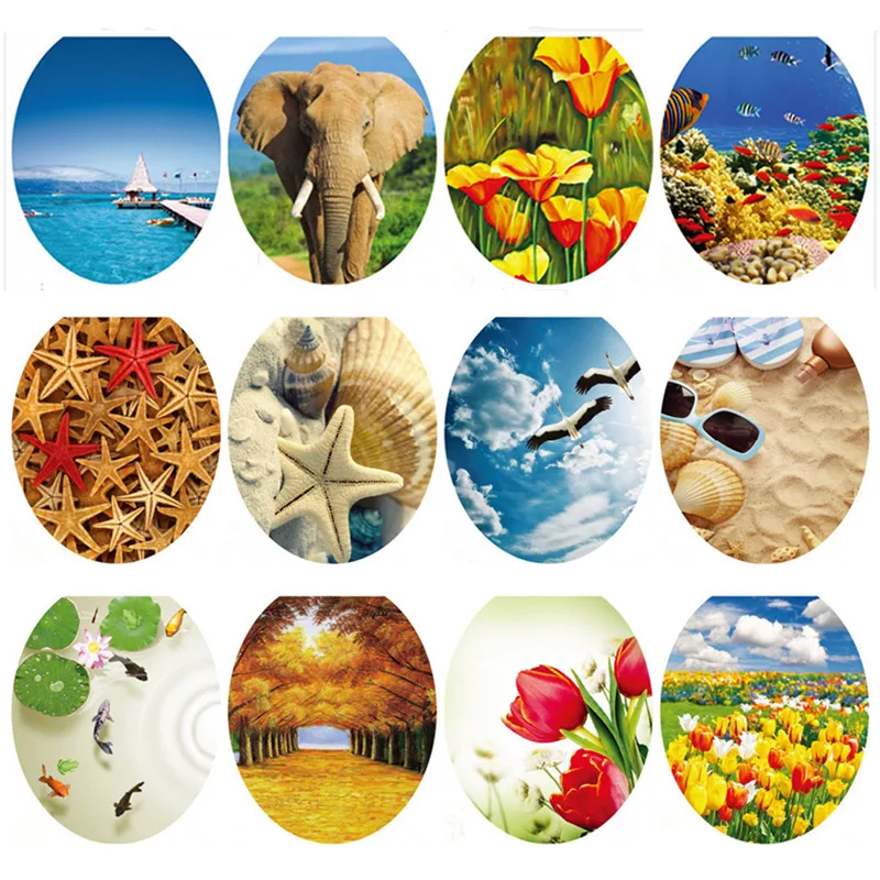 Модная наклейка на унитаз пасторальный пейзаж виниловая Фреска украшение для