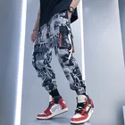 Брюки-карго мужские градиентные в стиле хип-хоп, модные хлопковые джоггеры, спортивные штаны, повседневные брюки-султанки, летние штаны в стиле Харадзюку